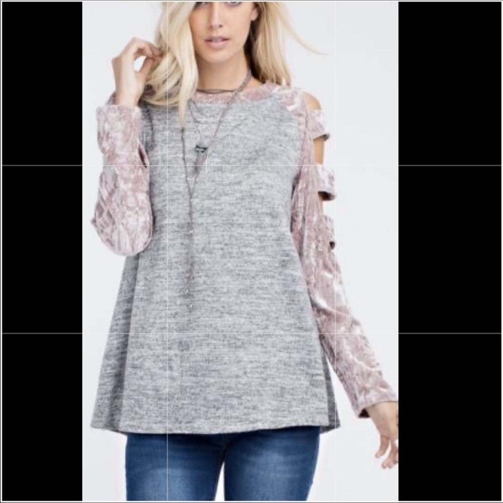 Crushed Velvet Sleeve Top